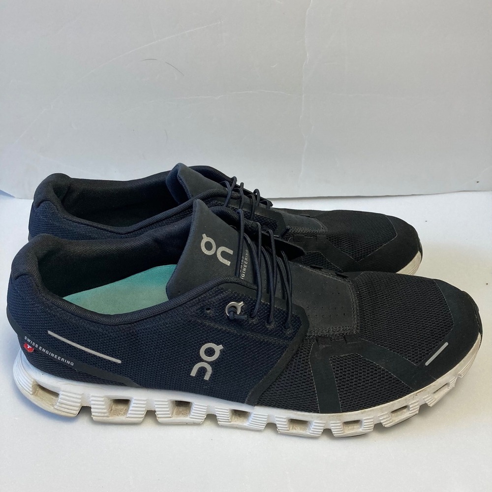 On Running Cloud 5 Navy Black Mens Size 13 Sneakers with Aetrex Insoles - Picture 3 of 9